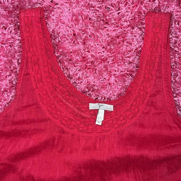 Joie Red Cropped Embellished Tank Top - Picture 6 of 6